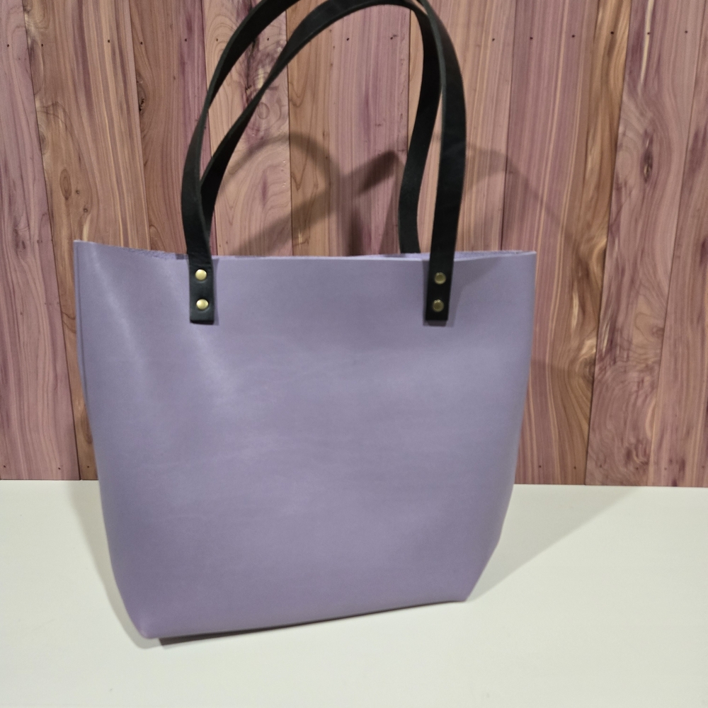 Lavender Tote Bag with Black Straps - Picture 2 of 4